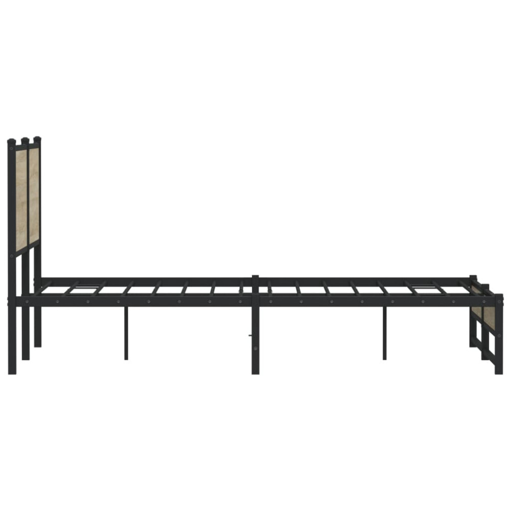 Produktbild för Sängram utan madrass metall sonoma-ek 137x190 cm