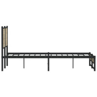 Produktbild för Sängram utan madrass metall sonoma-ek 137x190 cm