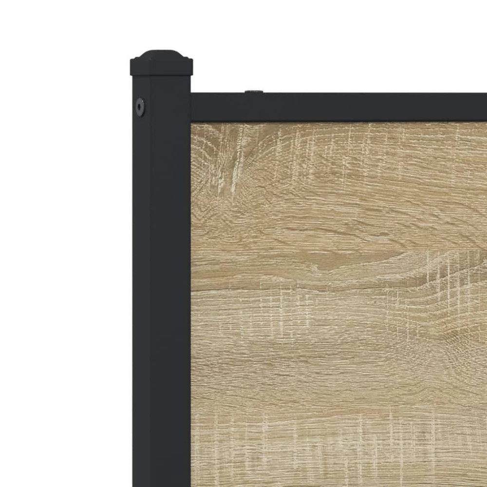 Produktbild för Sängram utan madrass metall sonoma-ek 137x190 cm