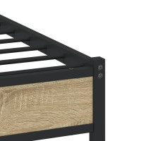Produktbild för Sängram utan madrass metall sonoma-ek 137x190 cm