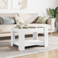 Produktbild för Soffbord med LEDs vit 73x53x45 cm konstruerat trä