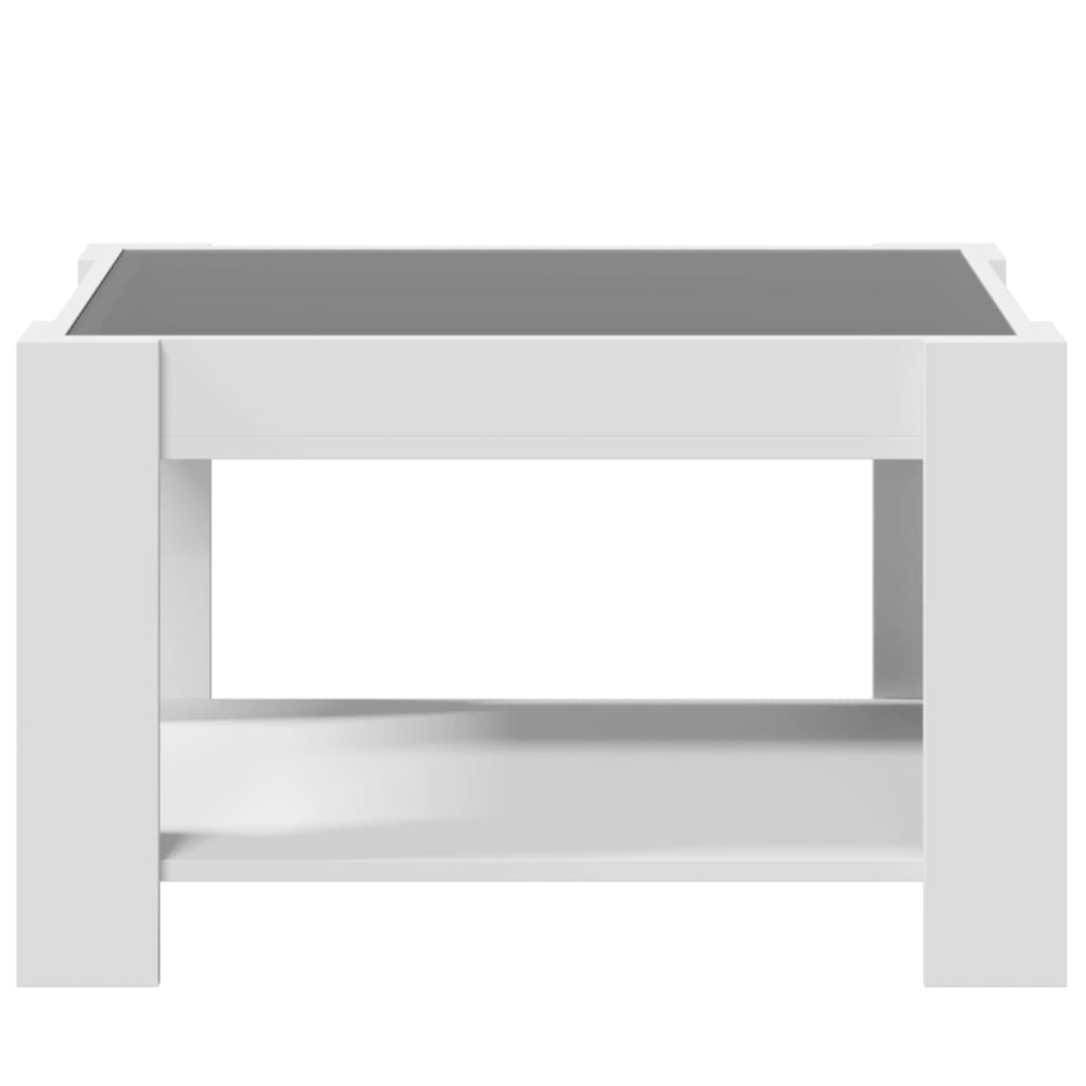 Produktbild för Soffbord med LEDs vit 73x53x45 cm konstruerat trä