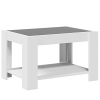Produktbild för Soffbord med LEDs vit 73x53x45 cm konstruerat trä