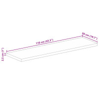 Produktbild för Bordsskiva 110x50x2,5 cm rektangulär massivt grovt mangoträ