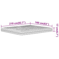 Produktbild för Skummadrass vit 160x210 cm hårdhet H2 H3