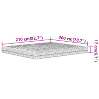 Produktbild för Skummadrass vit 200x210 cm hårdhet H2 H3