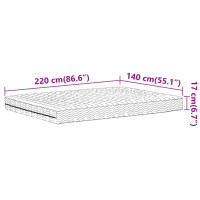 Produktbild för Skummadrass vit 140x220 cm hårdhet H2 H3