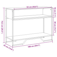 Produktbild för Avlastningsbord sonoma ek 100x35x74,5 cm konstruerat trä