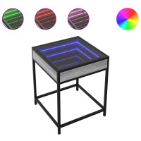 Produktbild för Soffbord med Infinity LEDs grå sonoma 40x40x51 cm
