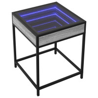 Produktbild för Soffbord med Infinity LEDs grå sonoma 40x40x51 cm
