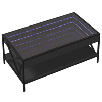 Produktbild för Soffbord med Infinity LEDs svart 90x50x38 cm