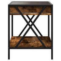 Produktbild för Soffbord med Infinity LEDs rökfärgad ek 40x40x49 cm