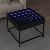 Produktbild för Soffbord med Infinity LEDs svart 50x50x41 cm