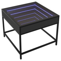 Produktbild för Soffbord med Infinity LEDs svart 50x50x41 cm