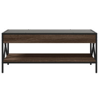 Produktbild för Soffbord med Infinity LEDs brun ek 90x50x38 cm