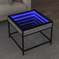 Produktbild för Soffbord med Infinity LEDs grå sonoma 50x50x41 cm