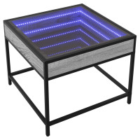 Produktbild för Soffbord med Infinity LEDs grå sonoma 50x50x41 cm