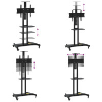 Produktbild för Tv-ställ på hjul för 32-70 tums skärm max VESA 600x400 mm 60kg