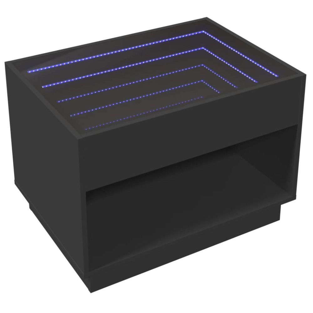 Produktbild för Soffbord med Infinity LEDs svart 70x50x50 cm