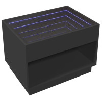 Produktbild för Soffbord med Infinity LEDs svart 70x50x50 cm