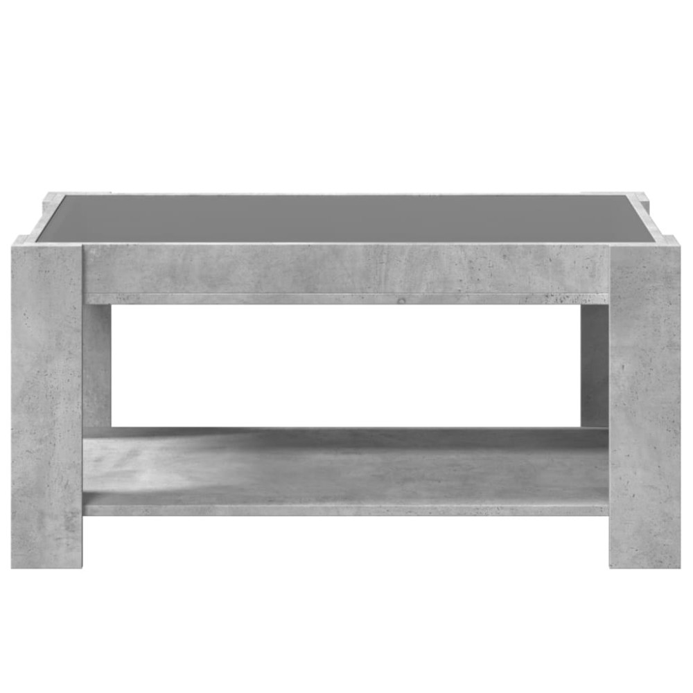 Produktbild för Soffbord med LEDs betonggrå 93x53x45 cm konstruerat trä