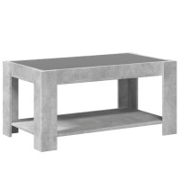 Produktbild för Soffbord med LEDs betonggrå 93x53x45 cm konstruerat trä