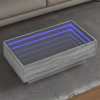 Produktbild för Soffbord med LEDs grå sonoma 90x50x30 cm konstruerat trä