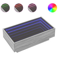 Produktbild för Soffbord med LEDs grå sonoma 90x50x30 cm konstruerat trä