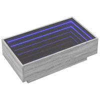 Produktbild för Soffbord med LEDs grå sonoma 90x50x30 cm konstruerat trä