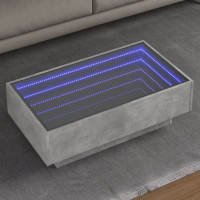 Produktbild för Soffbord med LEDs betonggrå 90x50x30 cm konstruerat trä