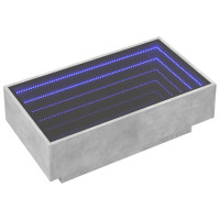 Produktbild för Soffbord med LEDs betonggrå 90x50x30 cm konstruerat trä