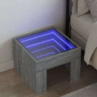 Produktbild för Sängbord med Infinity LEDs grå sonoma 40x40x30 cm