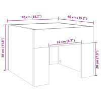 Produktbild för Sängbord med Infinity LEDs grå sonoma 40x40x30 cm