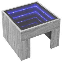 Produktbild för Sängbord med Infinity LEDs grå sonoma 40x40x30 cm