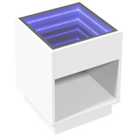 Produktbild för Soffbord med Infinity LEDs vit 40x40x50 cm