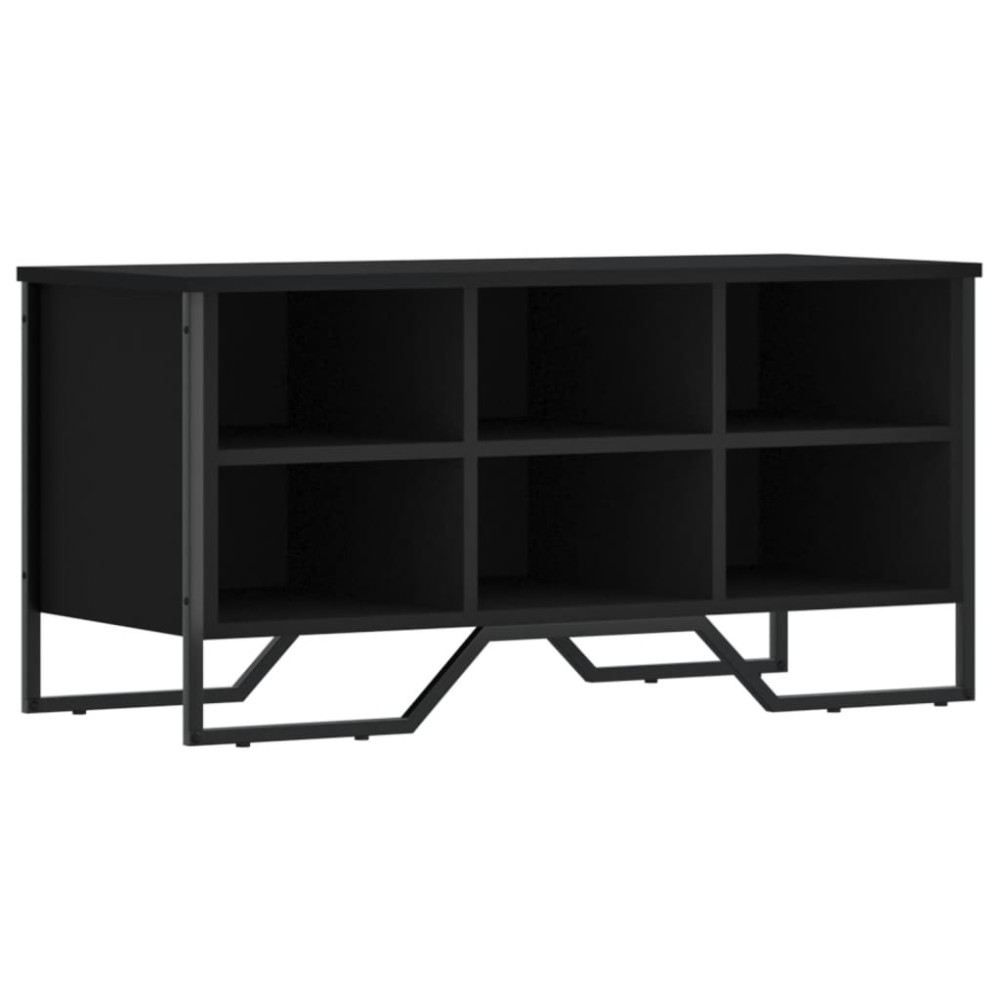 Produktbild för Skoskåp svart 90x38x45,5 cm konstruerat trä