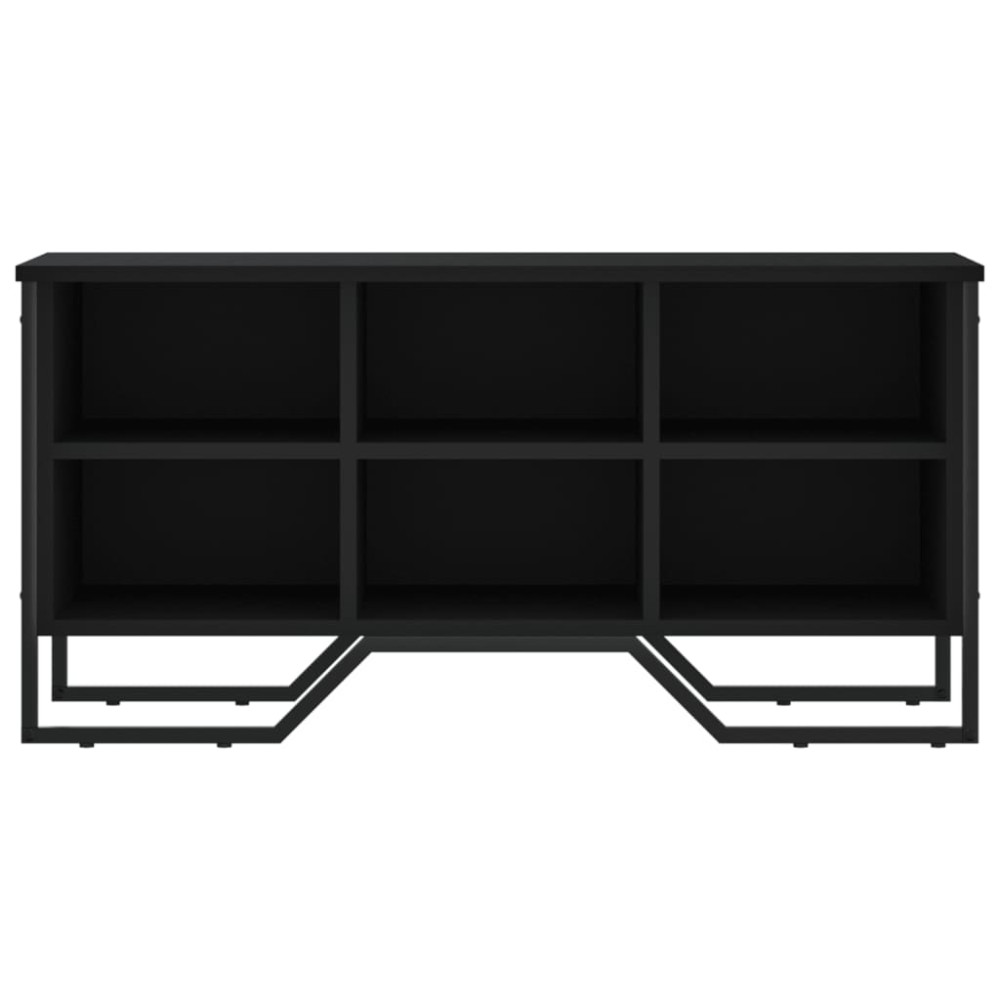 Produktbild för Skoskåp svart 90x38x45,5 cm konstruerat trä
