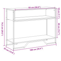 Produktbild för Konsolbord svart 100x35x74,5 cm konstruerat trä