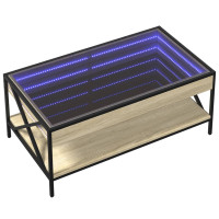 Produktbild för Soffbord med Infinity LEDs sonoma-ek 90x50x38 cm