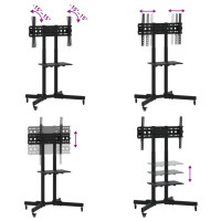 Produktbild för Tv-ställ på hjul för 32-70 tums skärm max VESA 600x400 mm 50kg