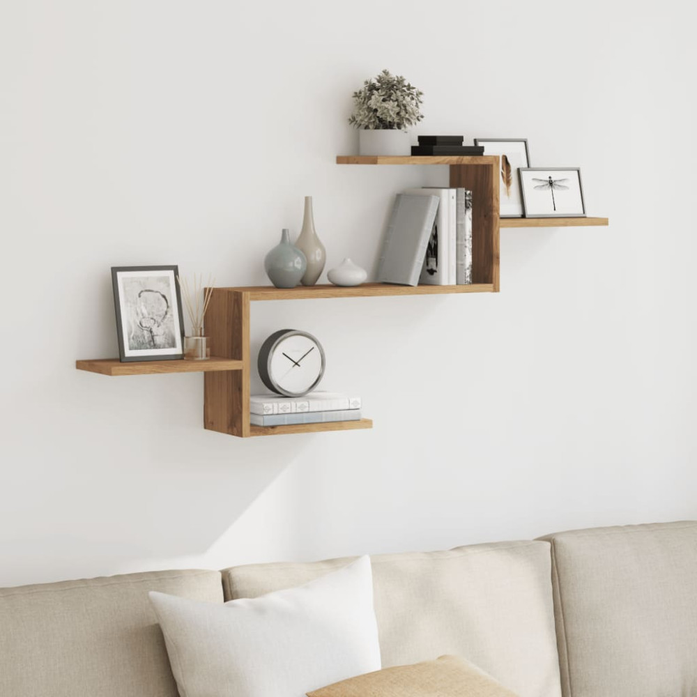 Produktbild för Vägghylla ek 104x15x49 cm konstruerat trä