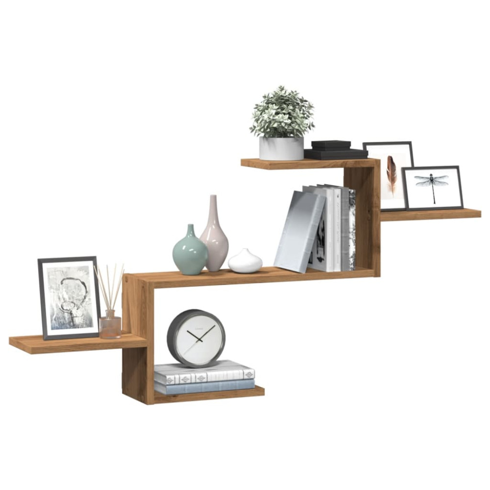 Produktbild för Vägghylla ek 104x15x49 cm konstruerat trä