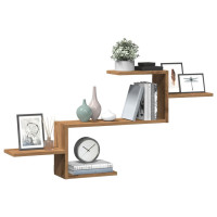 Produktbild för Vägghylla ek 104x15x49 cm konstruerat trä