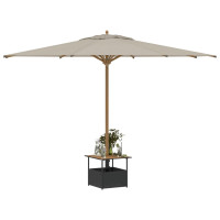 Produktbild för Trädgårdsbord med parasollhål svart 55x55x46,5 cm konstrotting
