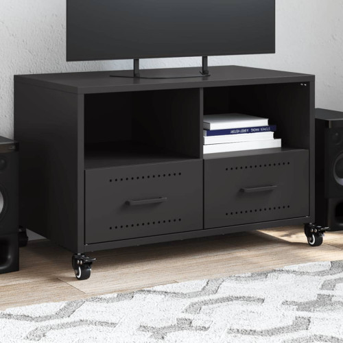 vidaXL Tv-bänk svart 68x39x43,5 cm stål - Tv-Bänkar