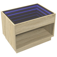 Produktbild för Soffbord med Infinity LEDs sonoma-ek 70x50x50 cm