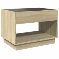 Produktbild för Soffbord med Infinity LEDs sonoma-ek 70x50x50 cm