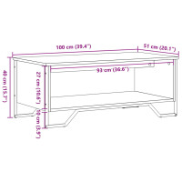 Produktbild för Soffbord rökfärgad ek 100x51x40 cm konstruerat trä