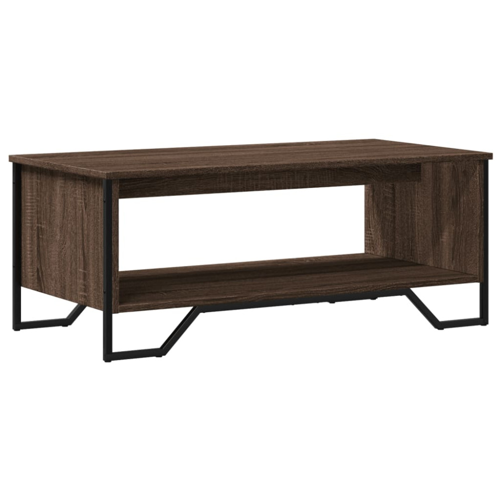 Produktbild för Soffbord brun ek 100x51x40 cm konstruerat trä