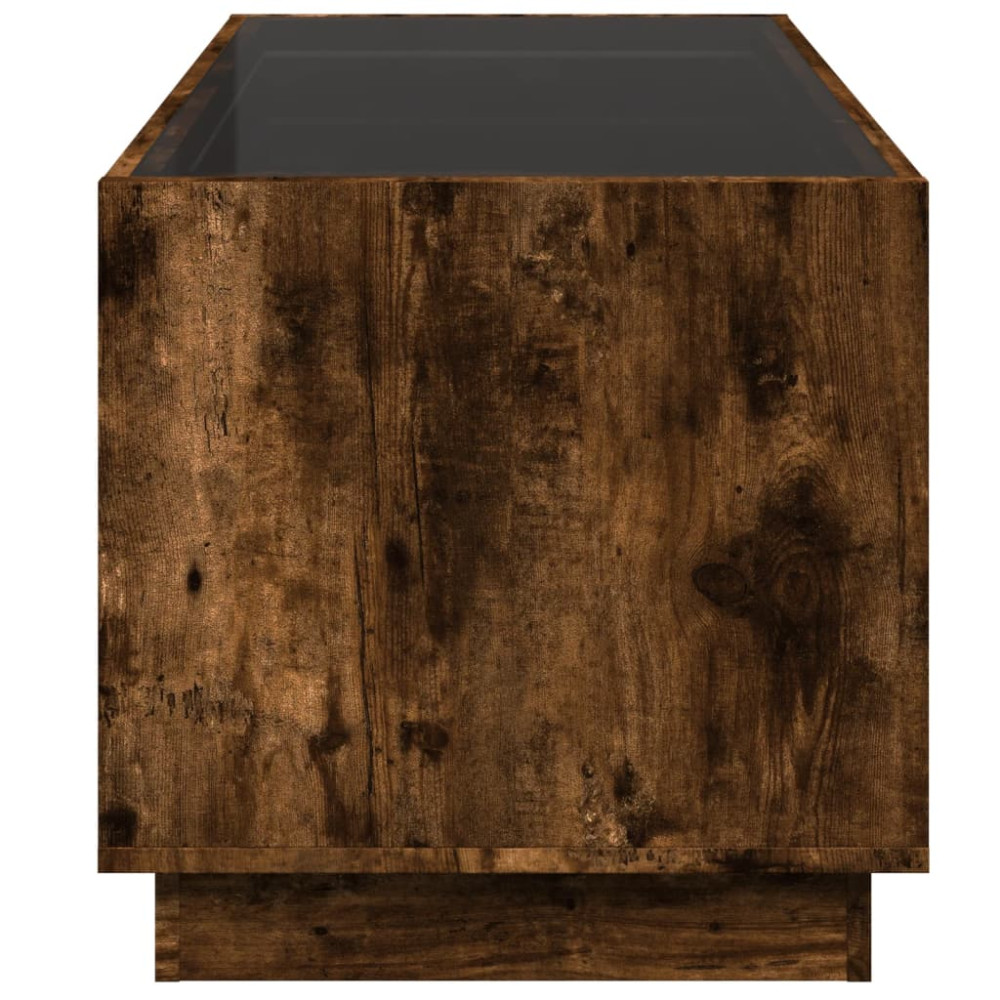 Produktbild för Soffbord med Infinity LEDs rökfärgad ek 70x50x50 cm